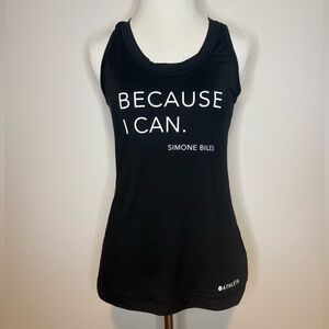 Athleta Black Tank Top - 'Because I Can' Size Small